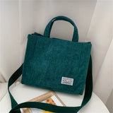 Corduroy Single Shoulder Bag Solid Color Small Square Bag
