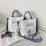 Solid Buckle Corduroy Shoulder Bag Messenger Bag
