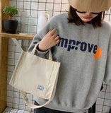 Corduroy Shoulder Bag Solid Buckle Messenger Bag