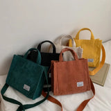 Corduroy Shoulder Bag Solid Buckle Messenger Bag