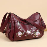 Soft Leather Shoulder Tote Handbag