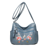 Soft Leather Shoulder Tote Handbag
