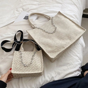 Women's Jacquard Embroidery Canvas Shoulder Bag