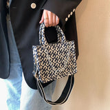 Women's Jacquard Embroidery Canvas Shoulder Bag