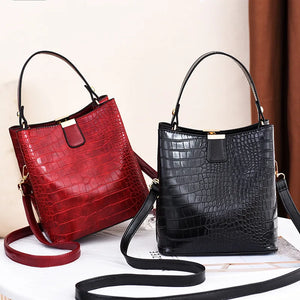 Soft Leather Shoulder Messenger Bag for Women Bucket Bags