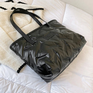 Winter Women's Shoulder Bag Lightweight Waterproof Down Space Bags