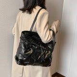 Winter Women's Shoulder Bag Lightweight Waterproof Down Space Bags