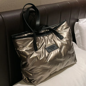 Winter Women's Shoulder Bag Lightweight Waterproof Down Space Bags