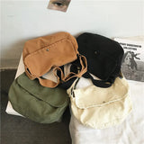 Vintage Canvas Tote Bag with Zipper and Pocket
