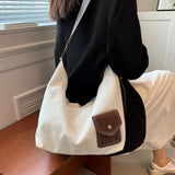 Women's Large Canvas Tote Bag with Pockets