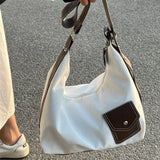 Women's Large Canvas Tote Bag with Pockets