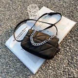 Nylon Mini Shoulder Bag Satchel Style Crossbody Bags Metale Chain Clutches