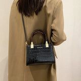 Crocodile Pattern Leather Shoulder Bag Crossbody Hourglass Bag