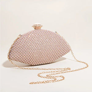Plaid Diamond Clutch Purse Evening Bag Chain Shoulder Bags