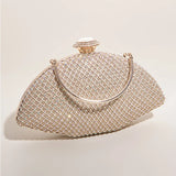 Plaid Diamond Clutch Purse Evening Bag Chain Shoulder Bags
