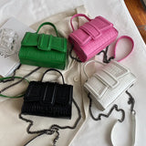 Stone Pattern Shoulder Messenger Bags for Women Small Flap Crossbody Belt Bag