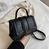 Stone Pattern Shoulder Messenger Bags for Women Small Flap Crossbody Belt Bag