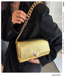 Silver Evening Shoulder Bag Women Diamond Chains Purse Small