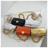 Silver Evening Shoulder Bag Women Diamond Chains Purse Small