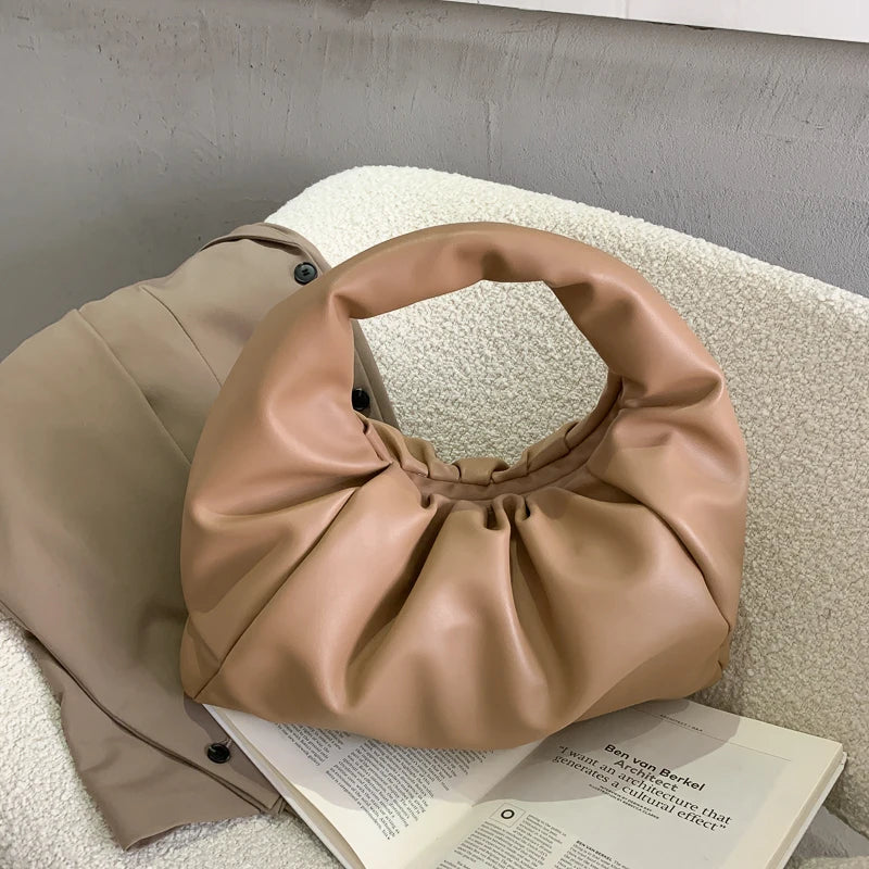 Women Tote Shoulder Bags Folds Dumplings Soft Roupas Femininas Clutch