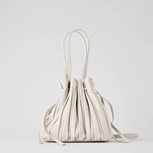 Striped Bucket Bag Women's Shoulder Crossbody Bag PU Leather