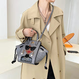 Large Capacity Tote Bag Pu Leather Crossbody Shoulder Handbag