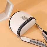 Round Crossbody Bag PU Leather Shoulder Bag for Women