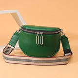 Round Crossbody Bag PU Leather Shoulder Bag for Women