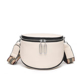 Round Crossbody Bag PU Leather Shoulder Bag for Women