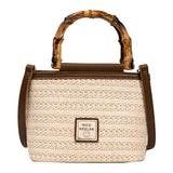 Straw Bucket Bag for Women Summer Lady Travel Purse Shoulder Crossbody