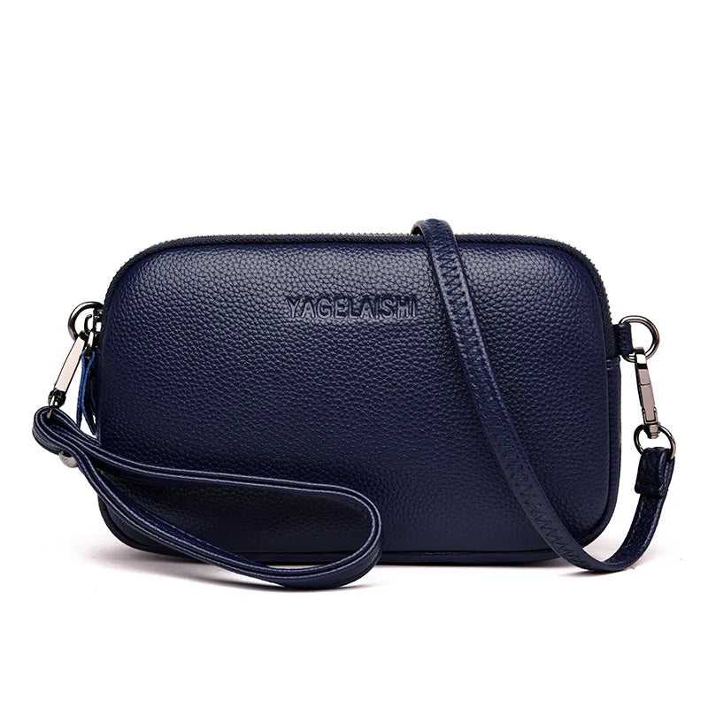 Vintage Leather Crossbody Bag Small Messenger Shoulder Bag Ladies Handbag