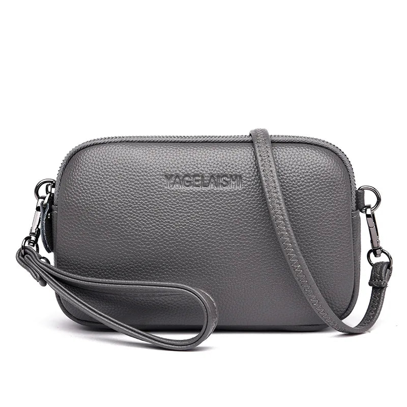 Vintage Leather Crossbody Bag Small Messenger Shoulder Bag Ladies Handbag