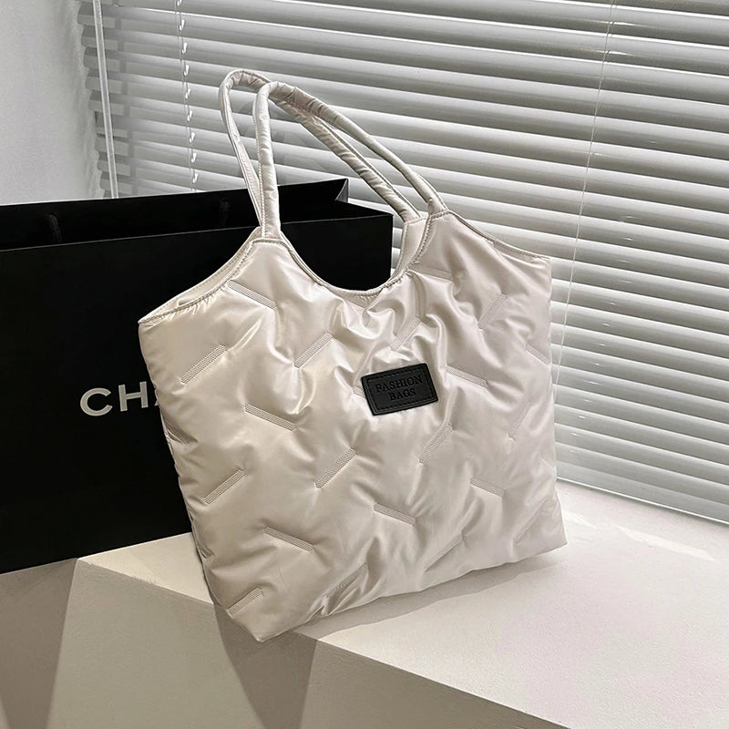 Women's Large Capacity Tote Bag Space Pad Cotton Shoulder Bag