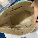 Cotton & Linen Printed Tote Bag, Large Capacity, Casual Shopping Purse