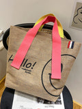 Woman Cotton Linen Printed Tote Bag Purses Sac
