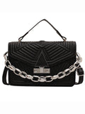 Women's Pu Leather Shoulder Bag Top Handle Chain Crossbody