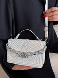 Women's Pu Leather Shoulder Bag Top Handle Chain Crossbody