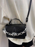 Women's Pu Leather Shoulder Bag Top Handle Chain Crossbody