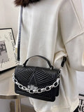 Women's Pu Leather Shoulder Bag Top Handle Chain Crossbody