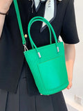 Pu Leather Crossbody Shoulder Bag Small Bucket Women's Handbag