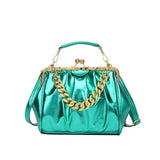 Pleated PU Leather Women's Shoulder Bag Crossbody