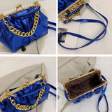 Pleated PU Leather Women's Shoulder Bag Crossbody