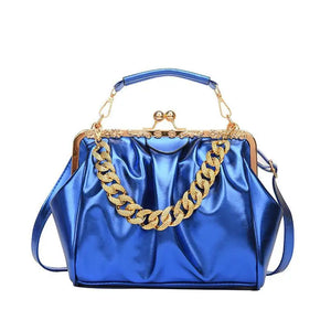 Pleated PU Leather Women's Shoulder Bag Crossbody