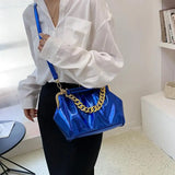 Pleated PU Leather Women's Shoulder Bag Crossbody