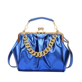 Pleated PU Leather Women's Shoulder Bag Crossbody