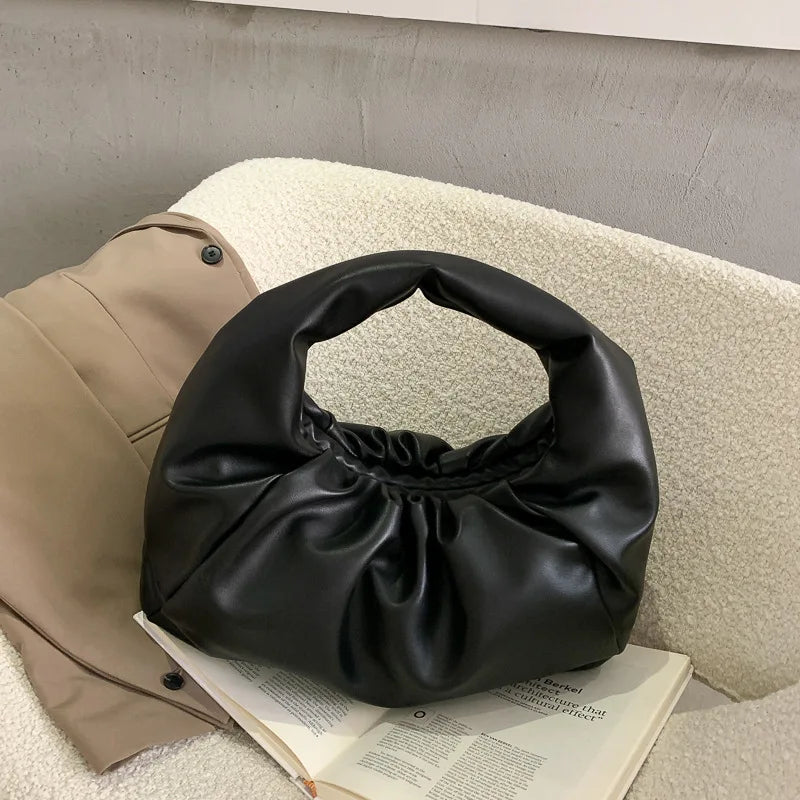Women's Tote Shoulder Bags Folds Dumplings Soft Roupas Femininas Clutch