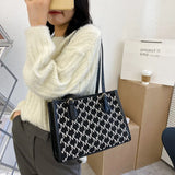 Striped Shopper Tote Shoulder Crossbody Bags for Office Women