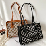 Striped Shopper Tote Shoulder Crossbody Bags for Office Women