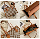 Striped Shopper Tote Shoulder Crossbody Bags for Office Women