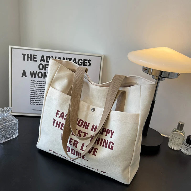 High Capacity Canvas Tote Shoulder Bag